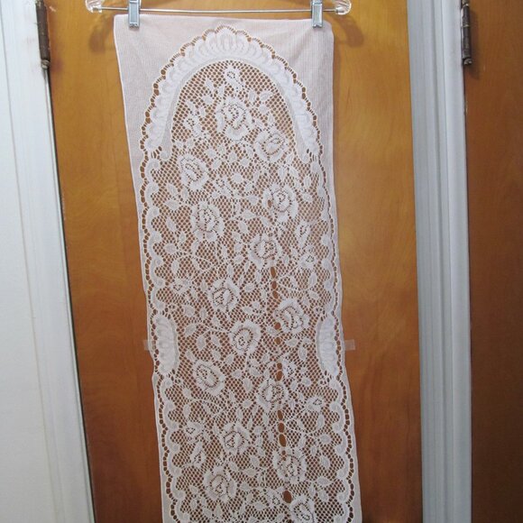 Floral White Lace Table Runner Dresser Scarf Sewing Crafts 86 x 14 - Picture 4 of 14